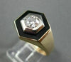 ESTATE WIDE .60CT OLD MINE DIAMOND 14K Y&W GOLD HEXAGON STUNNING MENS RING 22350