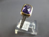 1.88CT DIAMOND & AAA AMETHYST 14K 2 TONE GOLD 3D CUSHION & ROUND FRIENDSHIP RING