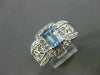 ESTATE 1.84CT DIAMOND & AAA AQUAMARINE 14K WHITE GOLD FILIGREE FLORAL RING 21324