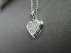ESTATE .73CT DIAMOND 14KT WHITE GOLD 3D INVISIBLE HEART LOVE PENDANT #10862