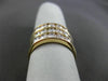 ESTATE WIDE 1.50CT DIAMOND 14K YELLOW GOLD 3 ROW WEDDING ANNIVERSARY RING #21688