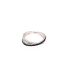 ESTATE .66CT WHITE & BLACK DIAMOND 18K WHITE GOLD CRISS CROSS INFINITY LOVE RING