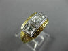 ANTIQUE .45CT DIAMOND 14KT WHITE & YELLOW GOLD 3 STONE FILIGREE LOVE RING #2114