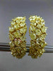 LARGE GIA 4.67CT FANCY YELLOW DIAMOND 18KT YELLOW GOLD CLUSTER CLIP ON EARRINGS