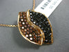 ESTATE LARGE 1.10CT BLACK & ORANGE DIAMOND 18KT ROSE GOLD MARQUISE SHAPE PENDANT