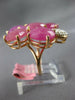 EXTRA LARGE 16.25CT DIAMOND & AAA RUBY 14KT WHITE & ROSE GOLD OVAL FLOWER RING