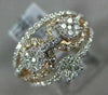 ESTATE WIDE 1.17CT DIAMOND 14KT ROSE GOLD 3D CLASSIC CLUSTER MULTI ROW LOVE RING