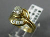 ESTATE .59CT ROUND & BAGUETTE DIAMOND 14KT TWO TONE GOLD 3D ENGAGEMENT RING #240