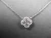 ESTATE .36CT DIAMOND 14KT WHITE GOLD ROUND INVISIBLE FLOWER SQUARE LOVE NECKLACE
