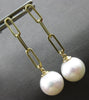 ESTATE AAA SOUTH SEA PEARL 14KT YELLOW GOLD OVAL LOVE KNOT FUN HANGING EARRINGS