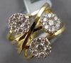 ESTATE LARGE .97CT DIAMOND 14KT 2 TONE GOLD 3D FLOWER CRISS CROSS LOVE FUN RING
