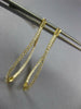 ESTATE .47CT DIAMOND 18K YELLOW GOLD INSIDE OUT OVAL SWIRL HOOP HANGING EARRINGS