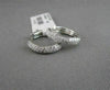 ESTATE .51CT DIAMOND 14KT WHITE GOLD 3D CLASSIC PAVE HOOP HUGGIE LOVE EARRINGS