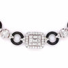 LARGE 4.81CT DIAMOND AAA ONYX 18KT WHITE GOLD SQUARE BY THE YARD TENNIS BRACELET