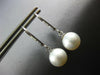 ESTATE AAA SOUTH SEA PEARL 14KT WHITE GOLD 3D CLASSIC LEVERBACK HANGING EARRINGS