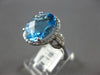 LARGE 4.5CT DIAMOND & AAA BLUE TOPAZ 14KT WHITE GOLD 3D OVAL & ROUND FUN RING
