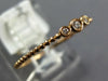 ESTATE SMALL .05CT DIAMOND 14KT ROSE GOLD 3D CLASSIC 3 STONE BEADED FUN RING