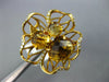 ESTATE LARGE 3.30CT DIAMOND & AAA CITRINE 14KT YELLOW GOLD FLOWER ROSE FUN RING