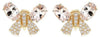 ESTATE 1.74CT DIAMOND & AAA MORGANITE 14K YELLOW GOLD 3D BUTTERFLY STUD EARRINGS