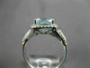 ESTATE LARGE 2.30CT DIAMOND & AAA AQUAMARINE 14K WHITE GOLD HALO ENGAGEMENT RING