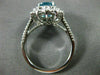 ESTATE LARGE 5.50CT DIAMOND & BLUE ZIRCON 18KT WHITE GOLD FLOWER ENGAGEMENT RING