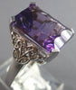 ESTATE LARGE 6.80CT DIAMOND & AAA AMETHYST 14KT WHITE GOLD 3D FILIGREE FUN RING