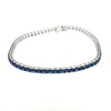 ESTATE 5.77CT AAA SAPPHIRE 14KT WHITE GOLD CLASSIC ROUND 4 PRONG TENNIS BRACELET