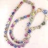 40.78CT DIAMOND & AAA MULTI COLOR SAPPHIRE 18KT WHITE GOLD LOVE TENNIS NECKLACE