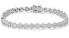 ESTATE 4.40CT DIAMOND 18KT WHITE GOLD 3D CLASSIC CLUSTER FLOWER FLOWER BRACELET