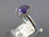 1.07CT DIAMOND & AAA AMETHYST 14KT WHITE GOLD PEAR SHAPE & ROUND FRIENDSHIP RING