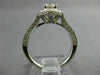 ESTATE 1.0CT DIAMOND 14KT WHITE GOLD ROUND HALO SEMI ETERNITY ENGAGEMENT RING
