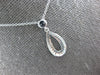 ESTATE .30CT DIAMOND 14KT WHITE GOLD CLASSIC OPEN TEAR DROP FUN FLOATING PENDANT