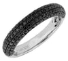 ESTATE .88CT BLACK DIAMOND 14KT WHITE GOLD 3D MULTI ROW WEDDING ANNIVERSARY RING