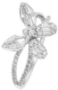 .80CT DIAMOND 18KT WHITE GOLD 3D ROUND AND BAGUETTE CLUSTER BUTTERFLY LOVE RING