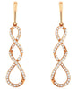 .50CT DIAMOND 14KT ROSE GOLD 3D ROUND INFINITY CRISS CROSS LOVE HANGING EARRINGS