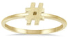 ESTATE 14KT YELLOW GOLD 3D CLASSIC HASHTAG # DAINTY FUN LOVE RING