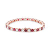 ESTATE 11.39CT DIAMOND & AAA RUBY 14K ROSE GOLD 3D CLASSIC ROUND TENNIS BRACELET