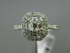 ESTATE WIDE .53CT ROUND & BAGUETTE DIAMOND 18KT WHITE GOLD CLUSTER PROMISE RING