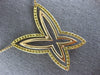 EXTRA LARGE 3.07CT PINK & CANARY DIAMOND 18K YELLOW ROSE GOLD BUTTERFLY NECKLACE