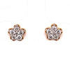 ESTATE .67CT DIAMOND 18K YELLOW GOLD 3D ROUND CLUSTER ROUND FLOWER STUD EARRINGS
