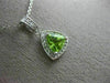 ESTATE .90CT DIAMOND & AAA PERIDOT 14K WHITE GOLD TRILLION HALO FLOATING PENDANT