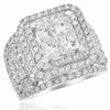 LARGE 4.12CT DIAMOND 18KT WHITE GOLD ROUND & PRINCESS INVISIBLE ENGAGEMENT RING