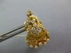 LARGE 1.50CT DIAMOND 22KT YELLOW GOLD FILIGREE FLORAL CLIP ON HANGING EARRINGS