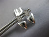 ESTATE .12CT DIAMOND 14KT WHITE GOLD 3D DOUBLE TRIANGULAR FUN HANGING EARRINGS