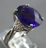 ESTATE 5.49CT DIAMOND & AAA AMETHYST 14KT WHITE GOLD OVAL & ROUND FUN LOVE RING