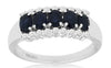 1.3CT DIAMOND & AAA EMERALD 14K WHITE GOLD OVAL & ROUND 5 STONE ANNIVERSARY RING