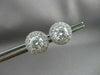 ANTIQUE 1.96CT DIAMOND 14KT WHITE GOLD FILIGREE HALO STUD EARRINGS AMAZING #2708