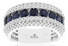 2.02CT DIAMOND & AAA SAPPHIRE 14KT WHITE GOLD CLASSIC MULTI ROW ANNIVERSARY RING