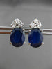 ESTATE 4.23CT DIAMOND & AAA OVAL SAPPHIRE 14KT WHITE GOLD STUD EARRINGS #24449