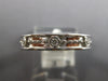 .12CT DIAMOND 14KT WHITE GOLD FILIGREE BEADED ETERNITY WEDDING ANNIVERSARY RING